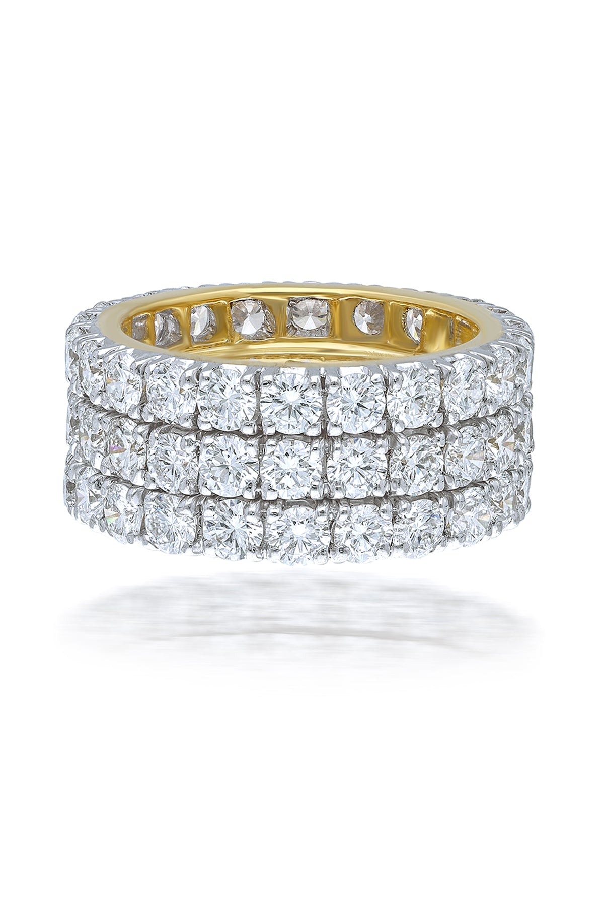 Three Layer Diamond Studded Band