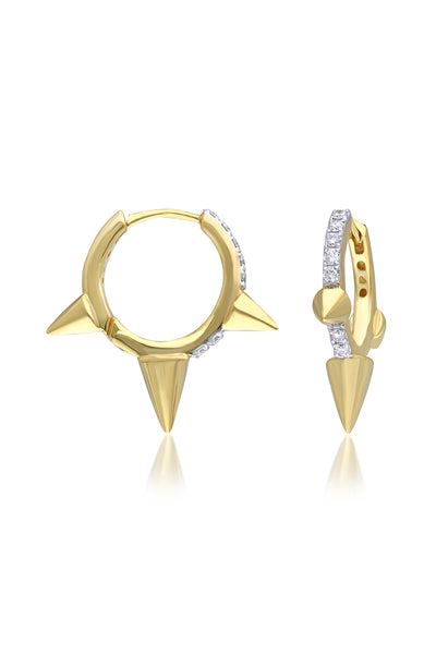 Three Spike Gold Earring