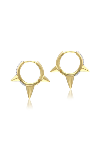 Three Spike Gold Earring